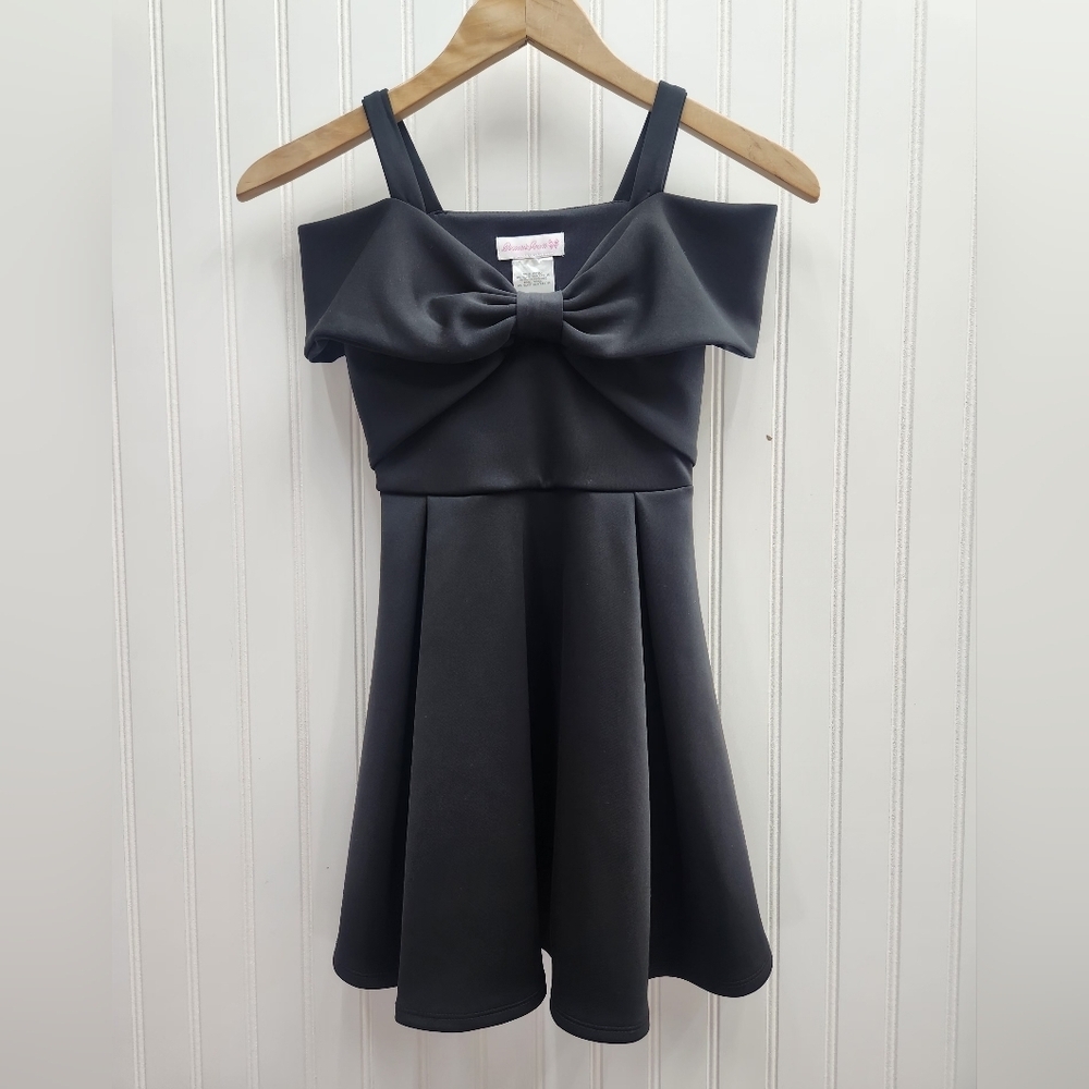 Bonnie Jean Black Formal Sleeveless Kids Dress with Bow